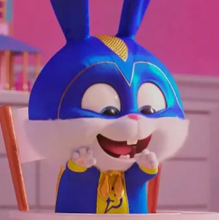 🐰 Snowball The Secret Life of Pets coniglio, supereroe, personaggio dei cartoni animati, animale, animato whatsapp sticker