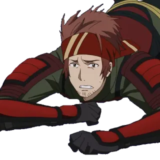 😞 anime, character, fantasy, man, red armor telegram sticker