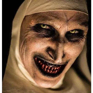 👹 Valak The Nun Religieuse, Effrayant, Horreur, Démoniaque, Maléfique, Film whatsapp sticker