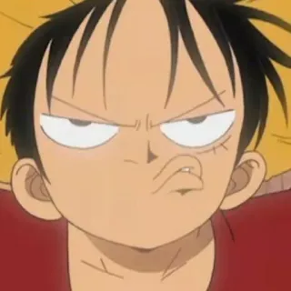 😠 Luffy One Piece Anime, Desenho animado, One Piece, Luffy, Bravo, Personagem telegram sticker