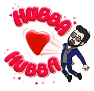 😍 Hubba Hubba desenho animado, amor, coração, Bitmoji, Hubba Hubba, expressão telegram sticker