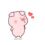 😘 猪, 动物, 卡通, 可爱, 爱心, 爱 telegram sticker