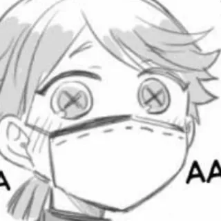 🫀 AA Cartoon, Gesichtsmaske, Ausdruck, Chibi, Augen geschlossen telegram sticker