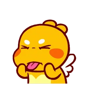 ๐ Kartun, Emoji, Lidah, Lucu, Imut, Kuning, Karakter telegram sticker