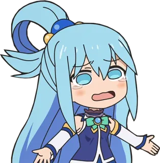 😰 Aqua Konosuba anime, cartoon, character, aqua, konosuba telegram sticker