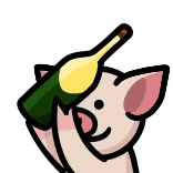 🍾 cochon, boire, bouteille, animal, fête, célébration whatsapp sticker