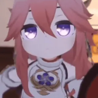 😡 Yae Miko Genshin Impact anime, game, yae miko, genshin impact, chibi whatsapp sticker