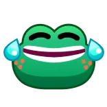 😂 rana, riendo, emoji, feliz, meme telegram sticker