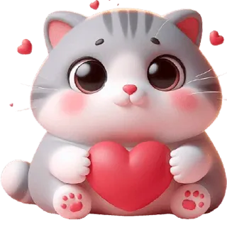 🫶 gato, gatito, corazón, amor, lindo, adorable, dibujos animados telegram sticker