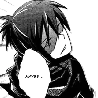 😬 MAYBE... Anime, Manga, Quizás, Pensando telegram sticker