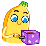 ๐ banana, cartoon, character, jack-in-the-box, stars telegram sticker