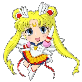 😁 Sailor Moon アニメ, セーラームーン, 漫画, カートゥーン, ちび, 魔法少女 telegram sticker