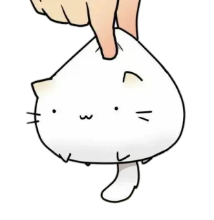 💘 cat, animal, cute, pet, cartoon, funny, white, hand telegram sticker