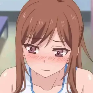 🌟 Anime, Fille, Rougir, Triste, Pleurs telegram sticker