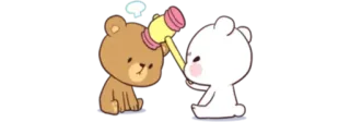 😡 orsi cartoni animati, martello, colpire, sticker animato telegram sticker