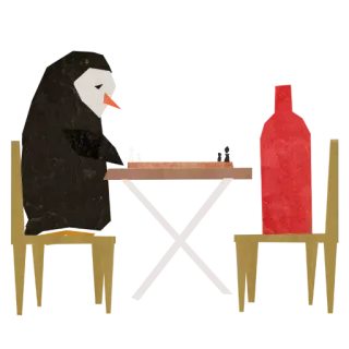 😞 pinguino, cassetta postale, cartone animato, adesivo telegram sticker