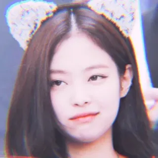 🎠 Jennie Kim Дженни, Blackpink, K-pop, Айдол, Кошачьи ушки, Знаменитость whatsapp sticker