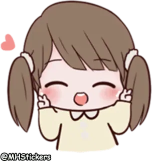 ✌️ @MHStickers Мультфильм, Девочка, Милый, Аниме, Стикер telegram sticker