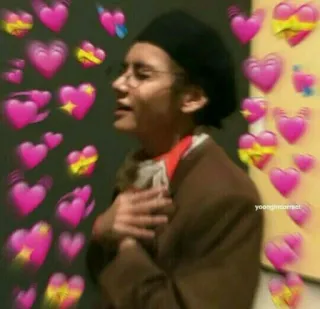 ▫ yoongimcorrect persona, cuori, amore, meme whatsapp sticker
