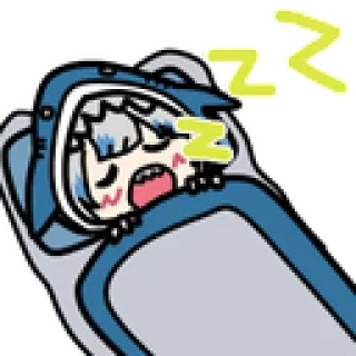 😴 Gawr Gura Anime, Sueño, Gura, Kawaii, Tiburón whatsapp sticker