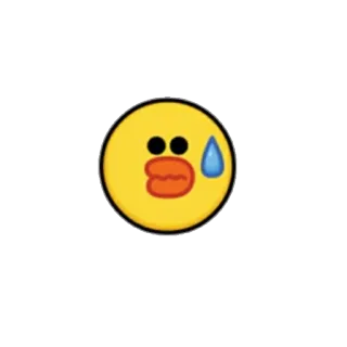 😅 絵文字, アヒル, 黄色, 汗, 漫画 telegram sticker