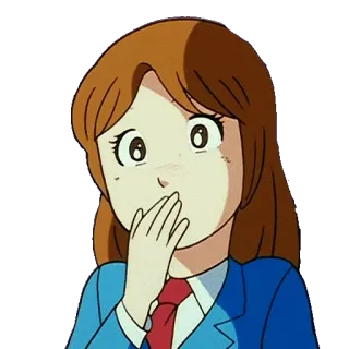 🤐 anime, surprised, cartoon, woman, girl telegram sticker