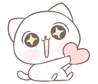 💗 gato, fofo, coração, animal, adesivo whatsapp sticker