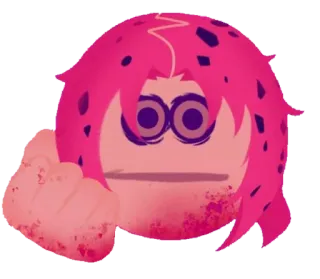 👊 emo, sticker, rosa, emoji, violenza, dito medio, offensivo telegram sticker