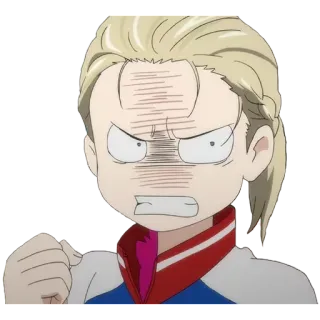 😬 Аниме, Злой, Мультфильм, Стикер, Выражение, Персонаж whatsapp sticker