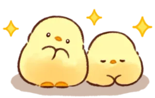 🤩 pollito, lindo, kawaii, animal, pájaro, amarillo, brillo whatsapp sticker