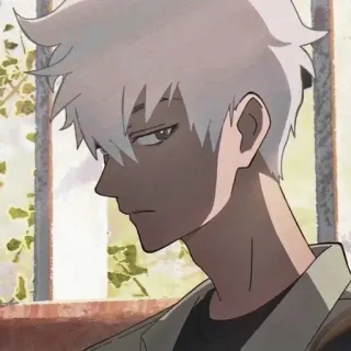 🌊 Anime, Cabelo branco, Personagem, Arte, Retrato, Ilustração telegram sticker