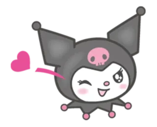 😘 Kuromi kuromi, hello kitty, sanrio, cartoon, schattig, kawaii telegram sticker