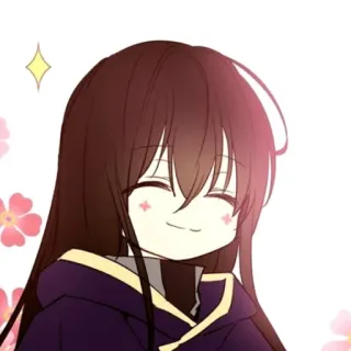 ☺️ Anime Mädchen, lächelnd, niedlich, Cartoon, Illustration whatsapp sticker