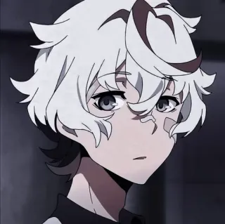 😮 Anime, Personnage, Portrait, Cheveux blancs telegram sticker