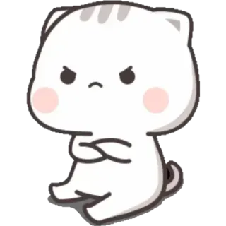 😠 고양이, 화난, 귀여운, 스티커, 만화 telegram sticker