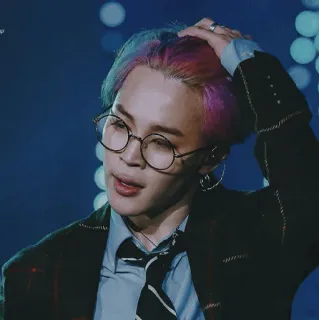 ❄️ Jimin Jimin, BTS, K-pop, piosenkarz, okulary, osoba, celebryta telegram sticker