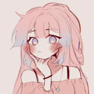 ✨ anime, girl, pink hair, cute, character, kawaii telegram sticker