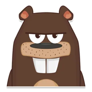 😐 Bever, Cartoon, Dier, Knaagdier, Grappig, Schattig, Sticker telegram sticker