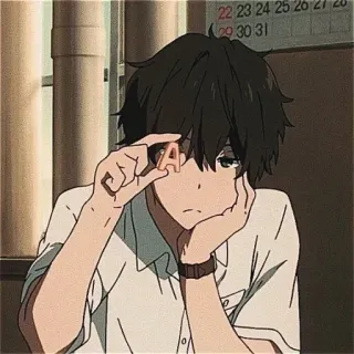 🅰 A Anime, Garçon, Lettre, Personnage, Dessin animé, Esthétique telegram sticker
