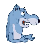 😱 Cartoon, Wolf, Dier, Bang, Geschrokken, Grappig, Emotie telegram sticker