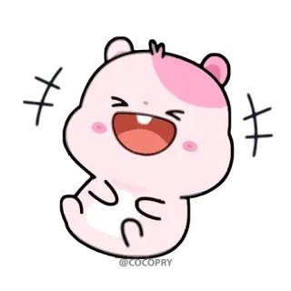 😂 хомяк, милый, мультик, каваи, розовый, счастливый, животное telegram sticker