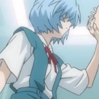 💉 Rei Ayanami Neon Genesis Evangelion Anime, Evangelion, Rei Ayanami, Mundur szkolny, Postać telegram sticker