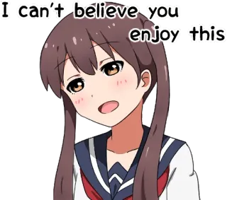 😩 I can't believe you enjoy this anime, girl, embarrassed, expression, cute, cartoon telegram sticker