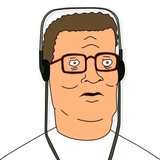 🎧 Hank Hill King of the Hill Hank Hill, King of the Hill, dibujos animados, auriculares, gracioso whatsapp sticker