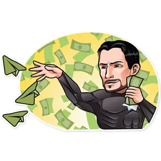 💰 denaro, aeroplanino di carta, ricchezza, successo, finanza, investimento, affari telegram sticker