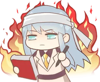 🔥 Anime, Manga, Fuoco, Arrabbiato, Personaggio, Disegno telegram sticker