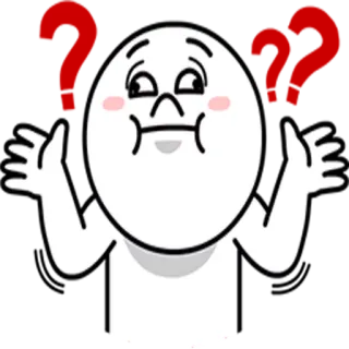 ❓ Cartone animato, Emoji, Personaggio, Divertente, Meme telegram sticker