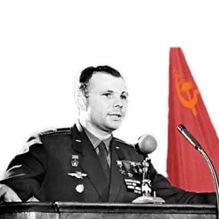🎤 Yuri Gagarin Yuri Gagarin, Soviet Union, cosmonaut, communism, military uniform, space exploration telegram sticker