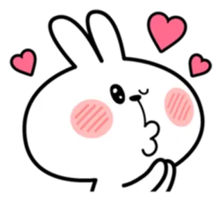 😘 konijn, konijn, hartjes, liefde, schattig, kus, dier telegram sticker