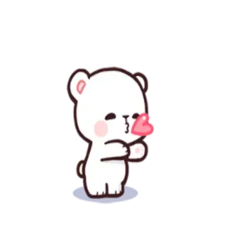 😘 orso, carino, amore, bacio, animazione, cuore telegram sticker